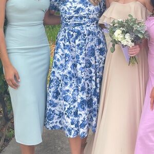 Floral Blue and White Women's Dress
